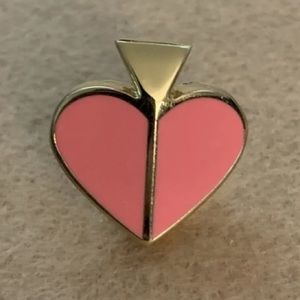 Kate Spade New York pink heart pin brooch gold
